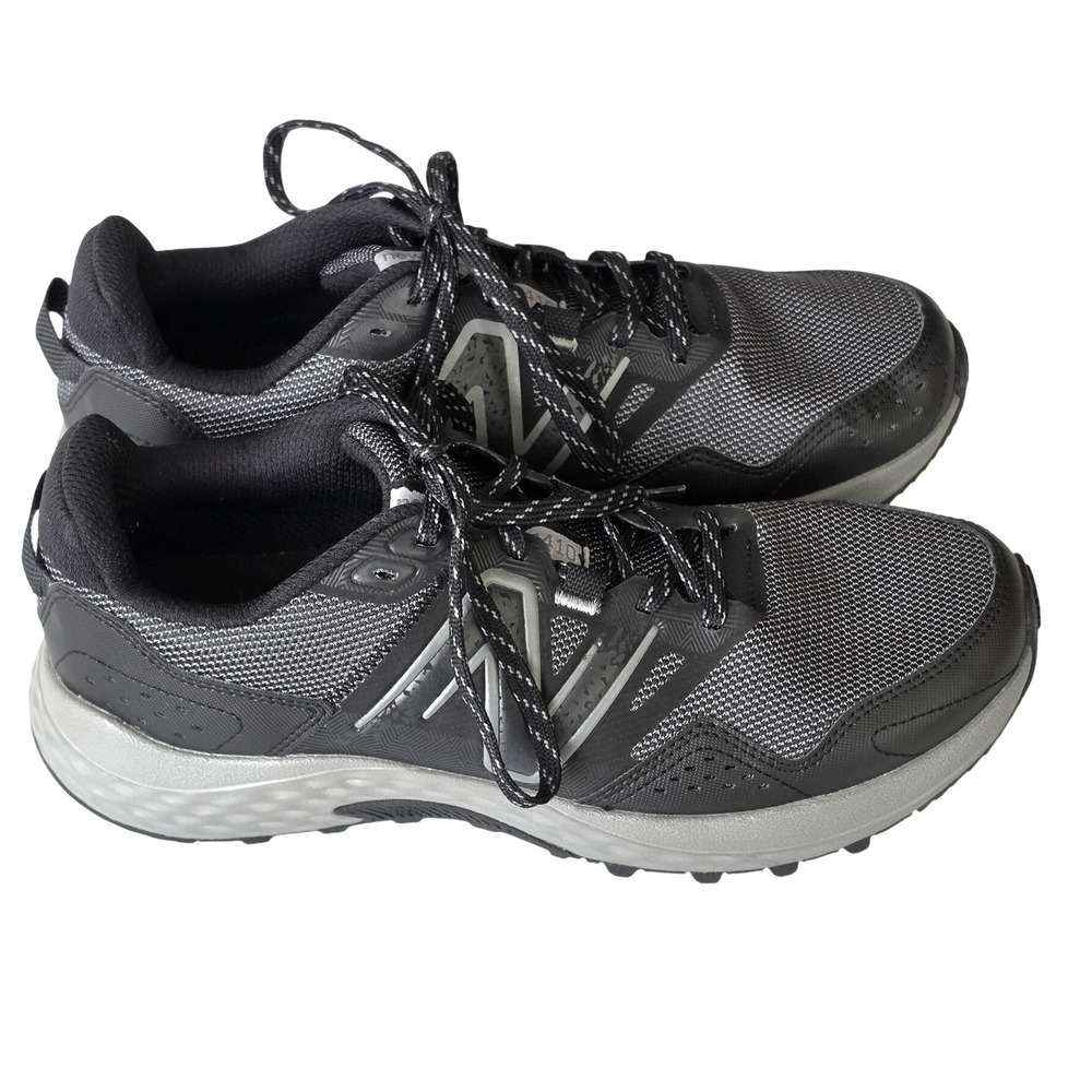 New Balance Unisex Mens 9 Womens 10.5 Trail Running Shoes Black Grey Sneakers